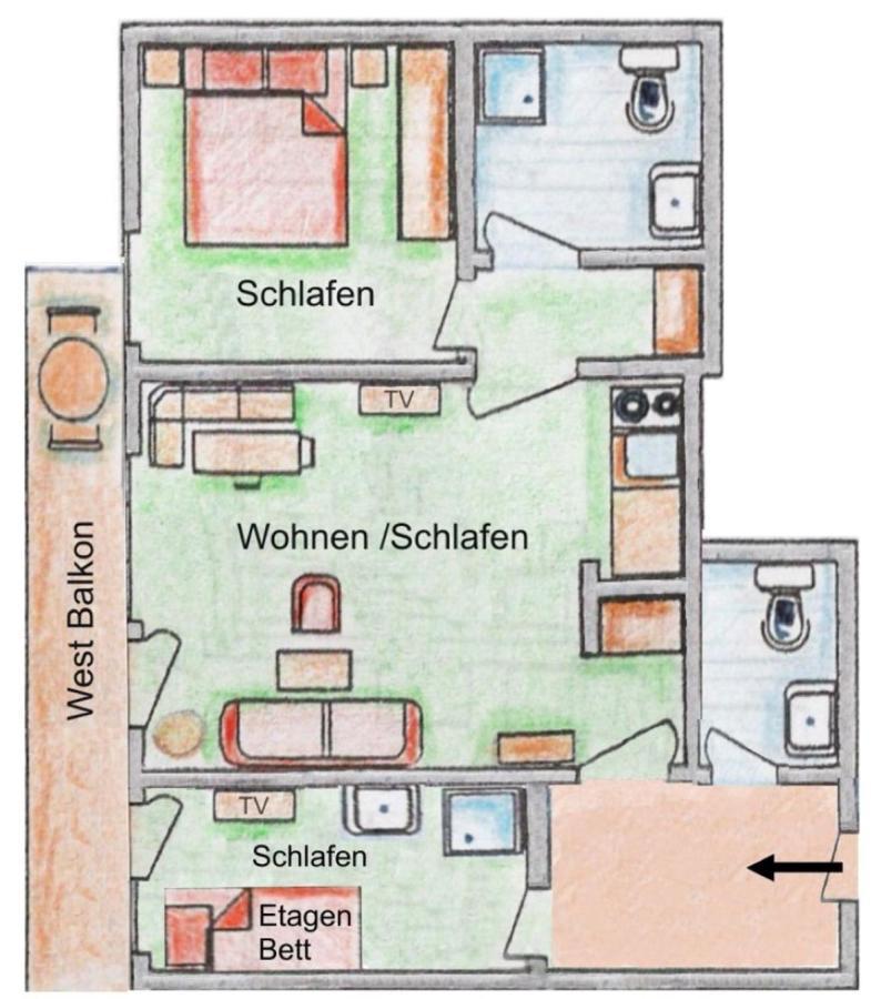 에르발트 Birkenhof 아파트 객실 사진